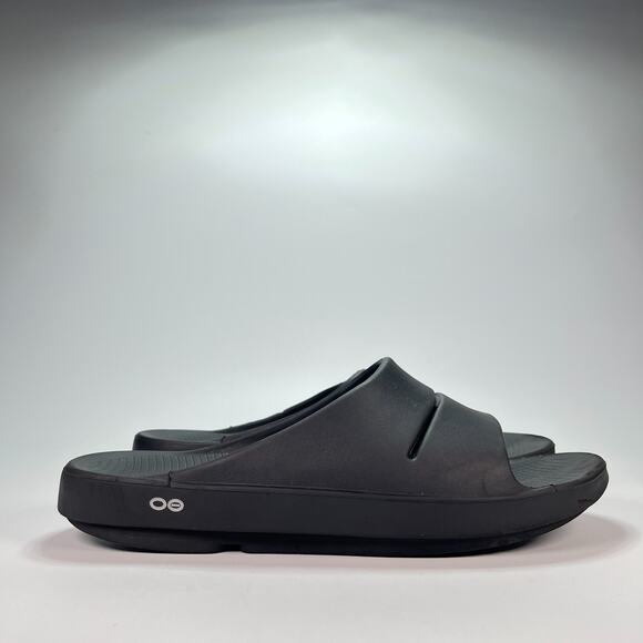 OOFOS OOahh Slide Black Recovery Sandals Comfort Slip On Shoes Men’s Size 13 - Picture 1 of 10